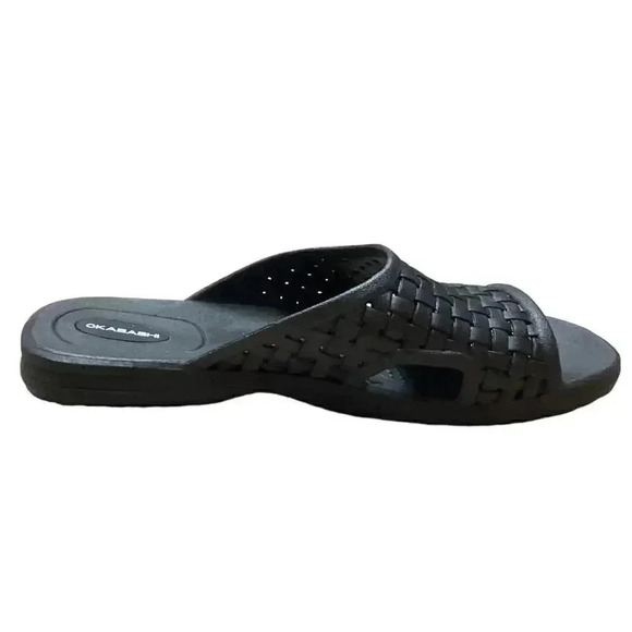 Okabashi Torino Mens LL 9.5-10.5 Weave Slide Sandals Black Eco Friendly Recycle - Picture 4 of 8